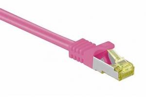  Flexible PVC Jacketed  RJ45 Cat7 Cable Cat 7 Ethernet Patch Cable Pink 300Volt Manufactures