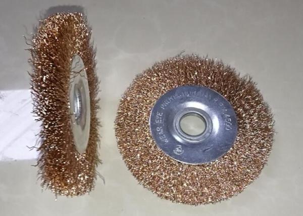 Quality 100mm Non Sparking Copper Wire Wheel Brush With 16mm Hole For Rust Removal for sale