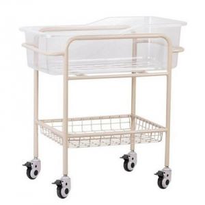  Stainless Steel Frame ABS Hospital Baby Cot With Storage Shelf Manufactures