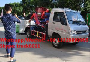  Factory sale Bottom price KAMA mini 3m3 hook lift trash truck,FOT SALE! KAMA gasoline mini wastes collecting vehicle Manufactures