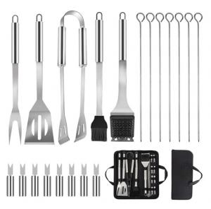 China FDA Approved Camping Bbq Utensil Set , 20pcs Stainless Steel Grill Tool Set on sale
