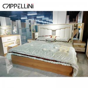 China Luxury Modern King Size designer bedroom furniture Wood MDF PU Leather Material on sale