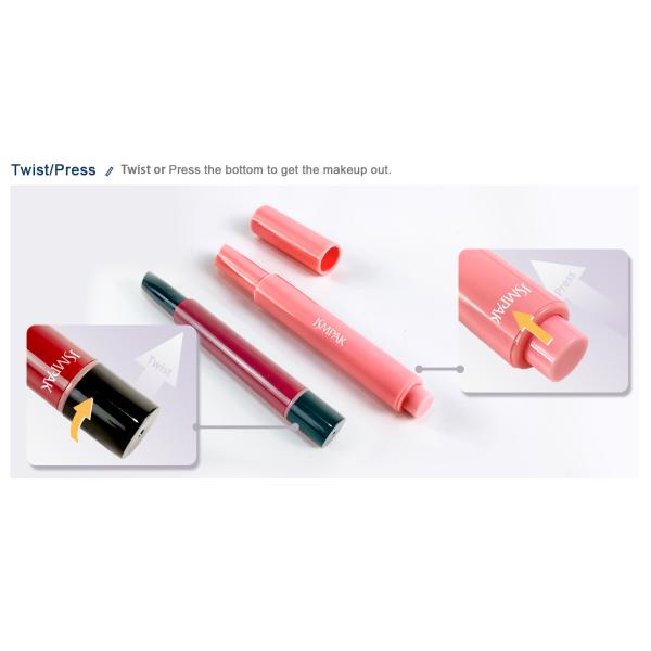 Custom Plastic Two Sided Eyeshadow Stick Empty Twist up Lip Balm Tube Packaging Lipstick Pen