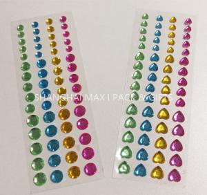  Customed Gold Red Heart Gem Stickers For Face Body Supply Diamond Acrylic Material Manufactures