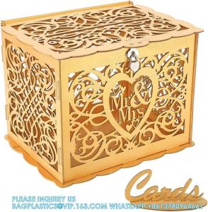  Wedding Money Box Holder With Sign, Large Rustic Wood Wooden DIY Envelop Gift Card Shadow Boxes With Lock Slot Manufactures