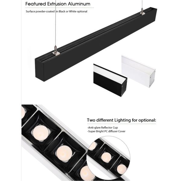 Recessed Linear LED Ceiling Lights / Suspended Linear Fluorescent Light Fixtures