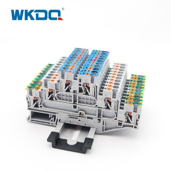  Din Rail Push In Terminal Block Multi Level Terminal Block With PE Foot Manufactures