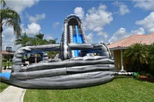  Customized Garden Dual Lane Inflatable Water Slides Pool For Fun Manufactures