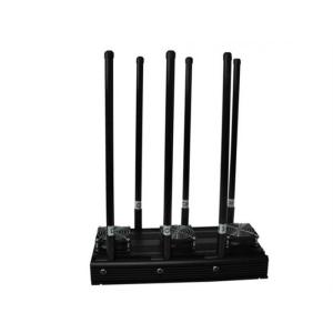 Buy cheap 6 High Gain Antennas Black Cell Phone Signal Jammer With 2 Cooling Fans , CE SGS from wholesalers