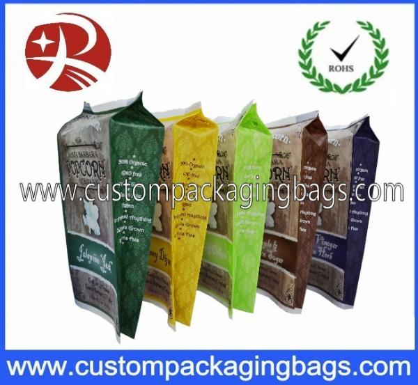 Quality Waterproof Printing Stand Up Plastic Food Packaging Bags / Branded Popcorn Bags for sale