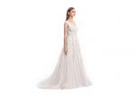 Front And Back V Neck Floral Ball Gown Wedding Dresses High End Custom