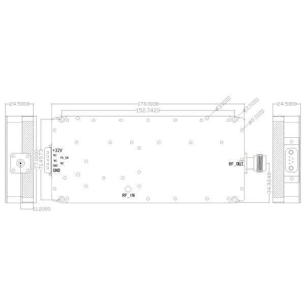 710-760Mhz Power Flatness 5 dBi 100W RF Amplifier Module for FPV Autel Dji Equipment