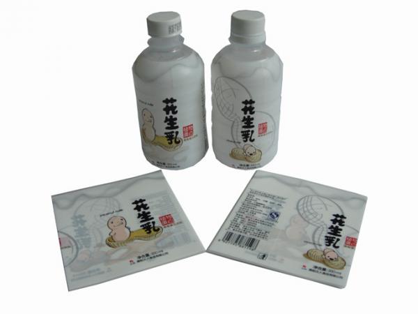 Quality Peanut Milk Bottle Heat Shrink Sleeve Labels Printed Milk , White Pvc for sale