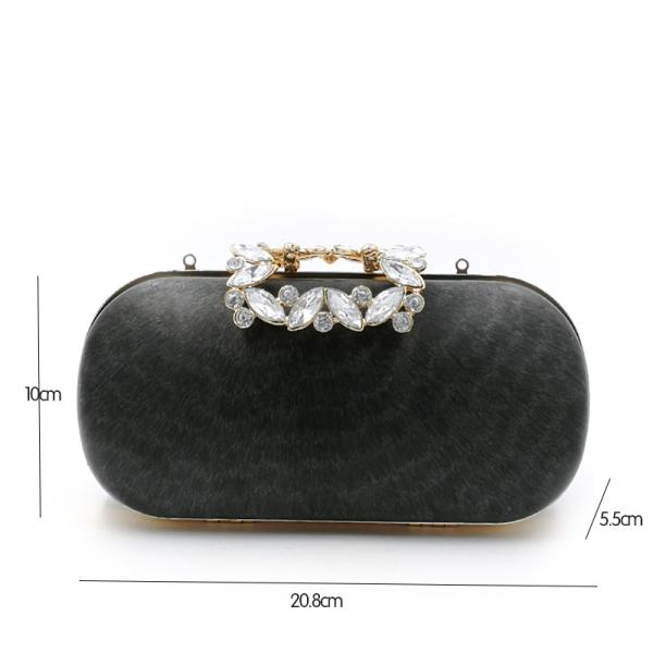 Glitter Stone Clasp Oval Shape Box Clutch Frame Purse Clutch Frame