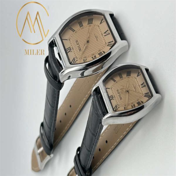 Customized Leather Strap Quartz Watch 30m Waterproof Quartz Wrist Watch