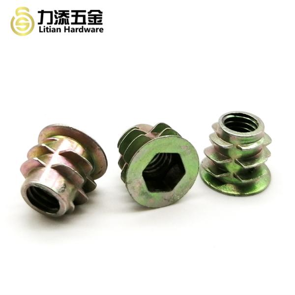 Zinc Alloy Metal Thread Inserts For Wood Lock Nut M3 M4 M5 M6 M8