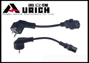 China 2 Round Pin European Ac Power Cord , Black Electrical EU Power Cable on sale