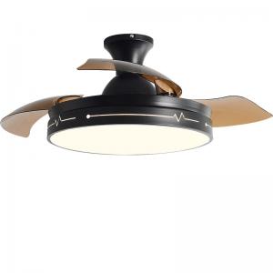  Decorative Folding Ceiling Fan With Light Remote Control Black Brown Manufactures