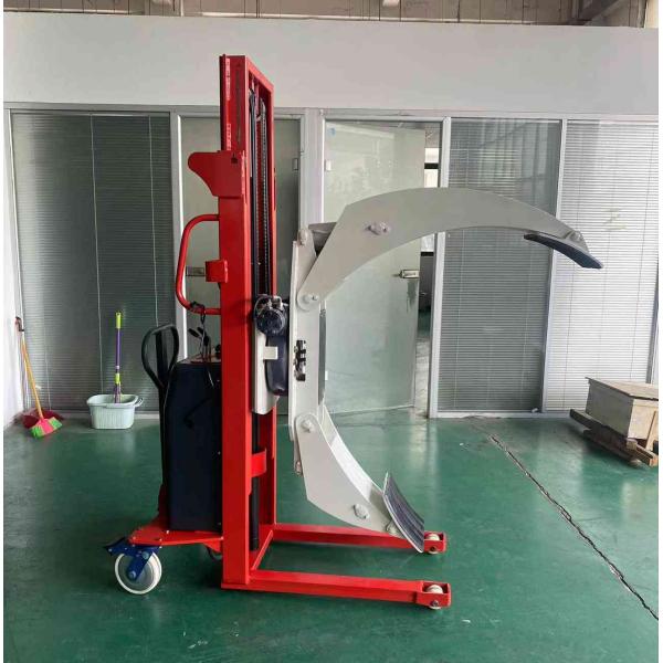 360 Degree 500kg 2000mm 2m Semi Electric Roll Stacker With Clamp And Pressure Regulator
