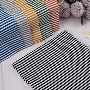 Cotton Striped Sweater Knit Fabric , 200cm Winter Striped French Terry Manufactures