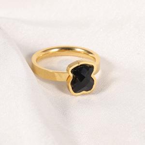  Fancy Stainless Steel Jewelry Rings Size Customized Black Stone Engagement Rings Manufactures