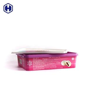 China 0.45KGS Food Grade Square IML Box / Plastic Cake Container Scratch Resistant on sale