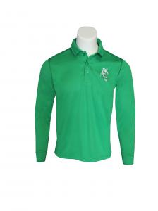  Green 180gsm Men's Long Sleeve Shirts With Embroidery Lapel Collar Manufactures