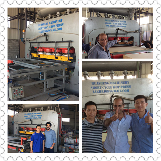 Automatic Short Cycle Hot Press Lamination Line 22KW With PLC Controller