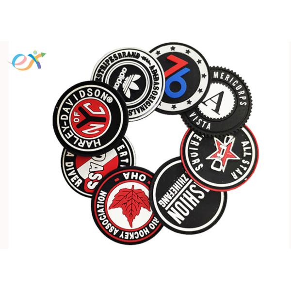 Custom Logo Silicon Pvc Rubber 3d Patch Round Shape For Garment
