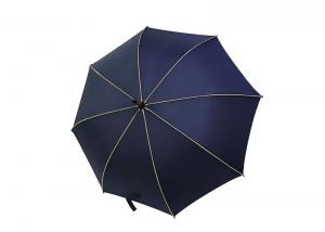  Durable Mens Navy Blue Umbrella Wooden Curved Handle For Rain Shine Weather Manufactures