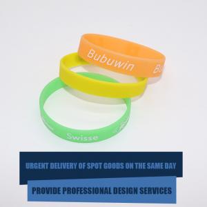 China Embossed Screen Printed Wristbands , Customizable Silicone Bands Gift on sale