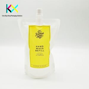 China Transparent Liquid Packaging Pouch With Center Nozzle Beverage Spout Pouch 500ml on sale