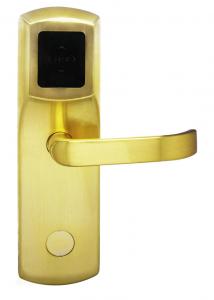 China Electronic Card Hotel Door Lock Plated Gold Finishing Fits Door Thickness 38 - 50mm on sale