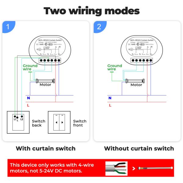 SMATRUL Tuya WiFi RF433 Smart Curtain Switch Module,Designed for Electric Roller Shutters,Work for Alexa and Google Home