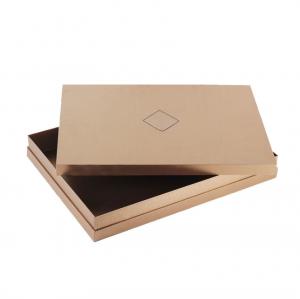  Custom Logo Elegant Lid Base Cardboard Gift Package Brown Rigid Paper Box With Materials Manufactures