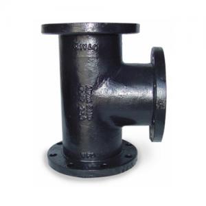  Black Painting Cast Iron Pipe Fittings Ductile Iron Flanged Tee For Pump Part Manufactures