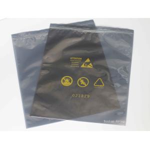 China 120 * 150 + 40 Mm Black Anti Static Shielding Bags Waterproof With Zipper on sale