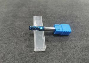 China Blue Coated Tungsten Carbide End Mill , Carbide Milling Cutter For Machine Cutting on sale
