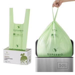 China PLA Compostable Plastic T Shirt Shopping Bags Biodegradable Eco Friendly on sale