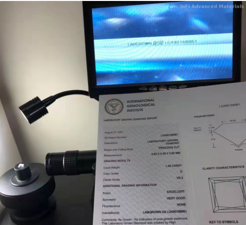Synthetic HPHT 1 Carat Lab Grown Diamond D Color VS2 EX Princess Cut Diamond