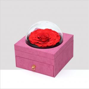 China Real Preserved Rose Flower Single Large Rose in Drawer Gift Box for Decoration on sale
