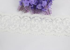 China Off White Floral Net Embroidered Lace Trim For Girl's Sock 100 % Cotton on sale