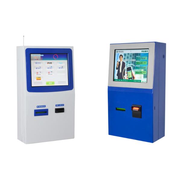 Tel / Transport Card Recharging Multimedia Wifi Self Payment Kiosk with Card Printer and Coin Hopper