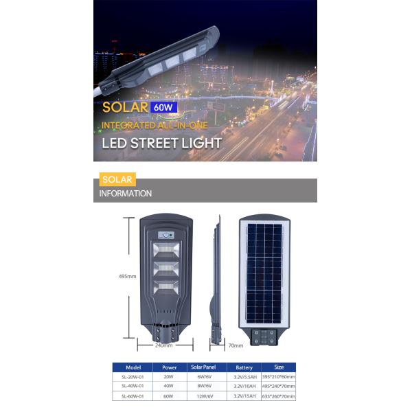 AC 85-265V Input Voltage Integrated All-In-One Solar Street Light With LED Light