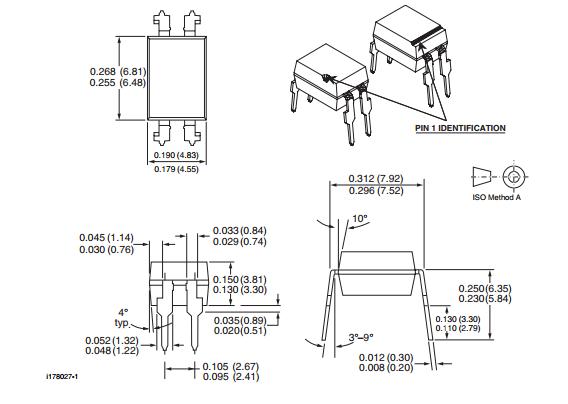 SFH6106-3 Integrated Circuit Chip Optocoupler, Phototransistor Output, High Reliability, 5300 VRMS