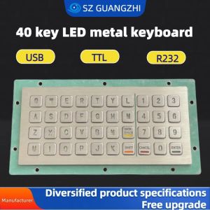  PINPAD 40 key LED waterproof metal keyboard GZ-C001055 R232 interface Manufactures