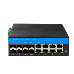  IP40 1000Mbps Fiber Optic Industrial Managed Poe Switch 8 Port With Din Rail Manufactures
