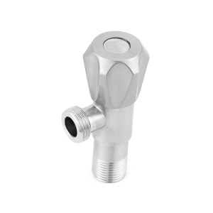 1/2x1/2 SS201 Brushed Angle Valve With Metal Handle Hydronic Heating