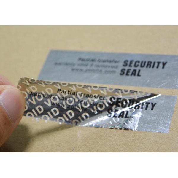 Silver surface leave residue tamper evident if removed warranty void label