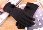 Plush Women Vintage Touch Screen Compatible Gloves 40-60cm For Winter Outdoor
